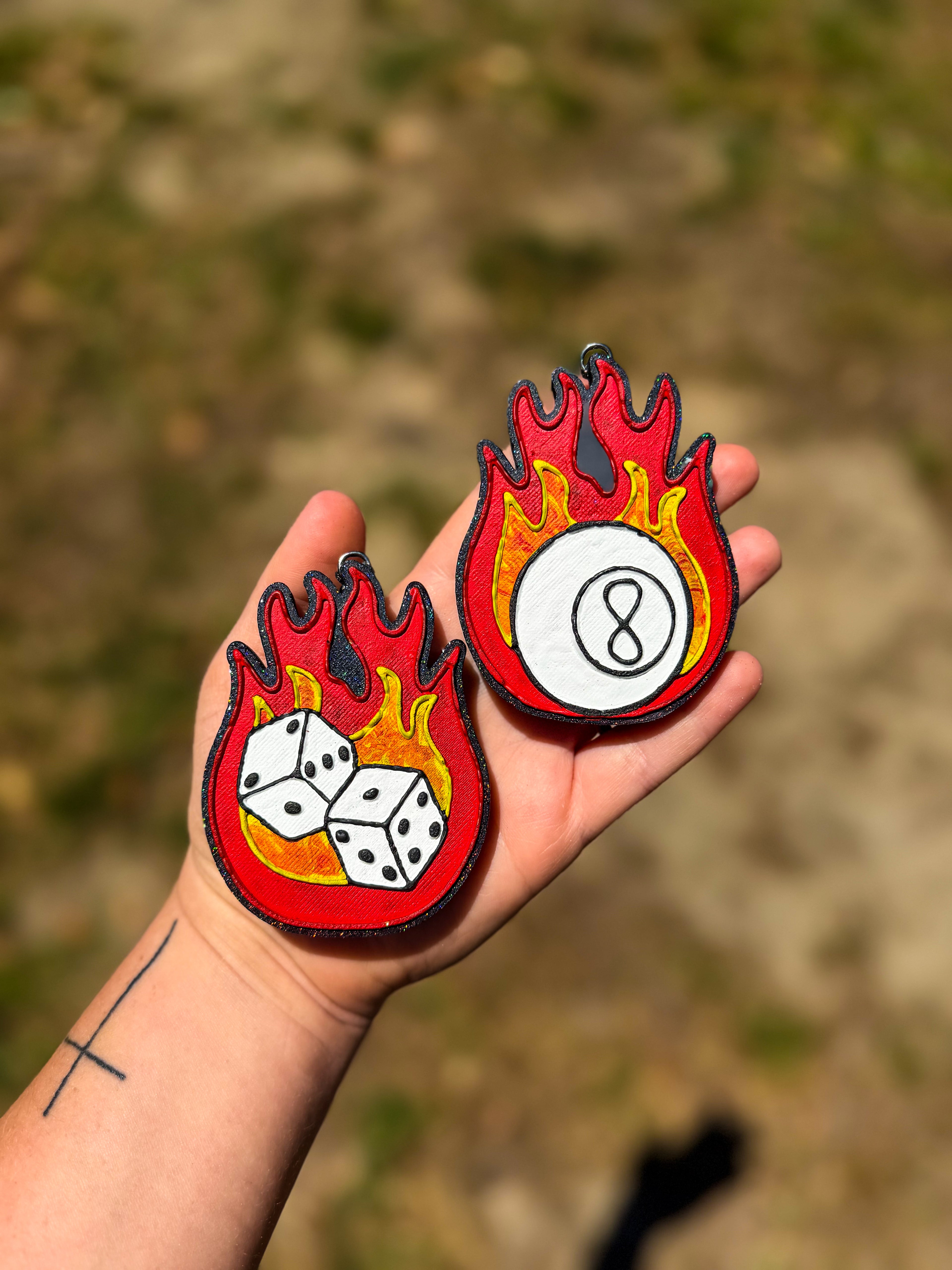 8ball/Dice Flame Vents - Blue Hawaiian