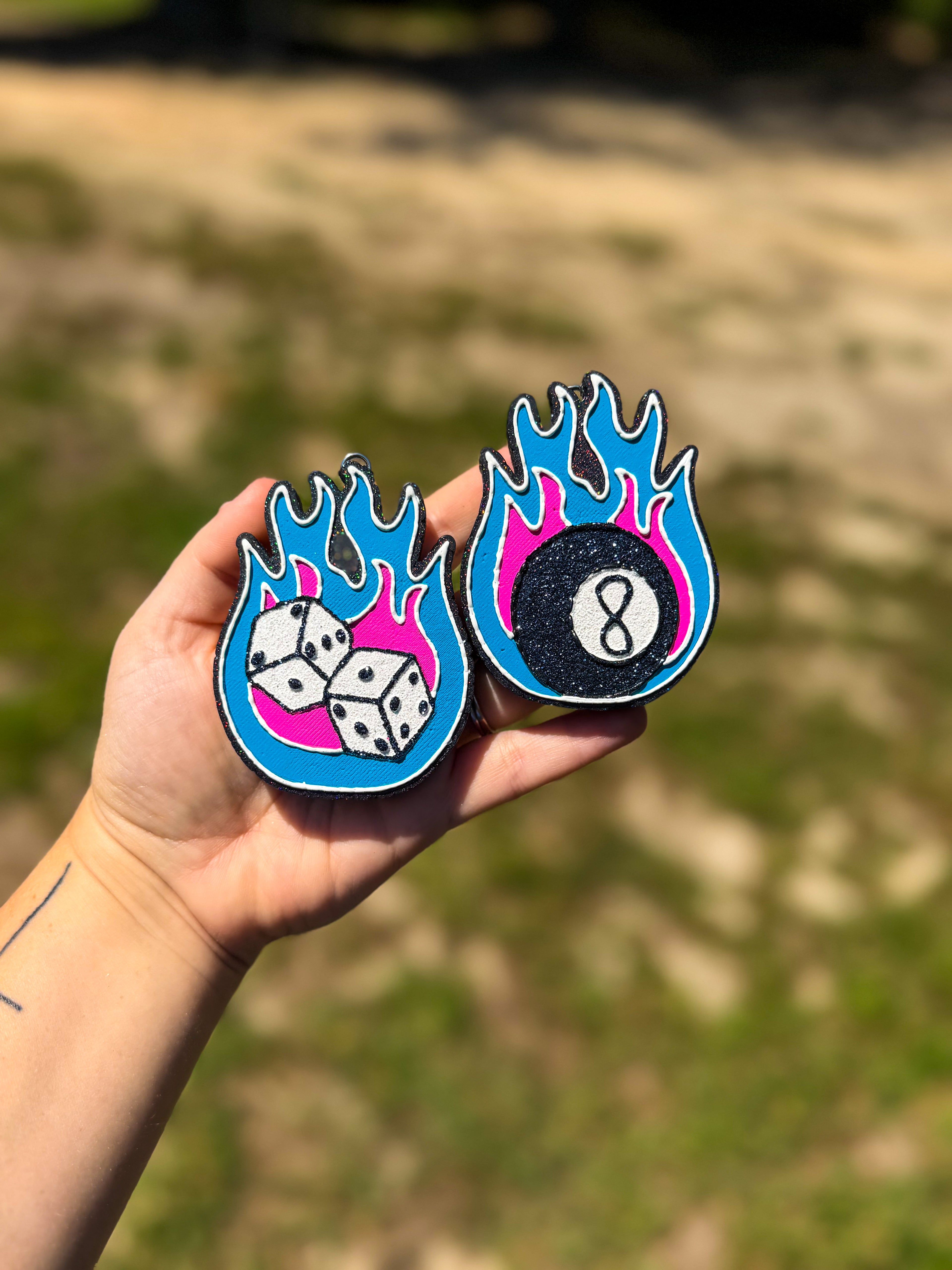 8ball Flame & Dice Vents - Neon Moon