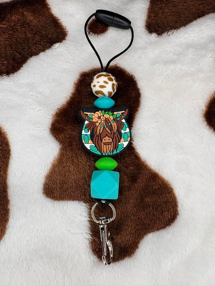 Floral Highland Cow Hanger